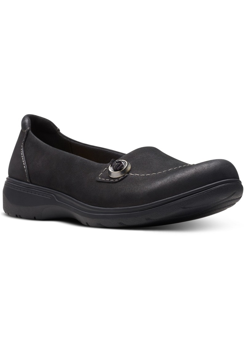 Clarks Women's Carleigh Lulin Round-Toe Slip-On Shoes - Black Nubu