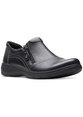 Clarks Women's Carleigh Ray Round-Toe Side-Zip Shoes - Black Leather