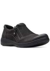 Clarks Women's Carleigh Ray Round-Toe Side-Zip Shoes - Black Leather