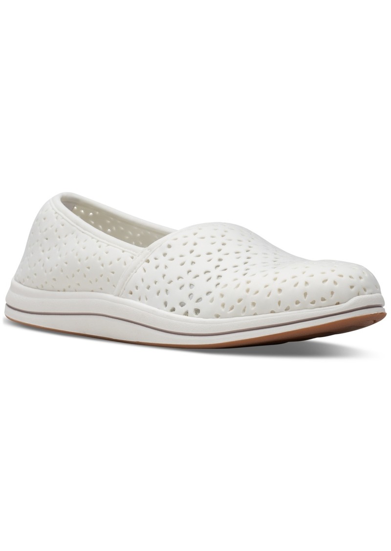 Clarks Women's Cloudsteppers Breeze Emily Perforated Loafer Flats - White