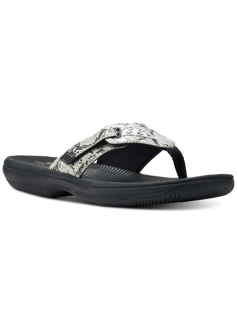 Clarks Women's Cloudsteppers Brinkley Jazz Sandals - Black, White Snake Synthetic