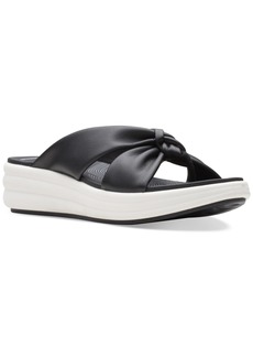 Clarks Women's Cloudsteppers Drift Ave Slip-On Wedge Sandals - Black Smooth