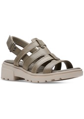 Clarks Women's Coast Shine Slingback Fisherman Sandals - Olive Leather