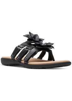 Clarks Women's Elizabelle Mae Slip On Embellished Strappy Sandals - Black Comb