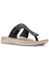 Clarks Women's Glide Walk T-Strap Slip-On Thong Sandals - Walnut