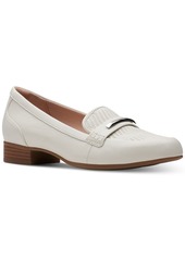 Clarks Women's Juliet Aster Slip On Loafer Flats - White Leather