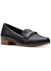 Clarks Women's Juliet Aster Slip On Loafer Flats - Black Leather