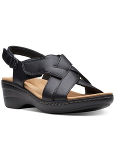 Clarks Women's Merliah Echo Slip-On Slingback Wedge Sandals - Black Leather