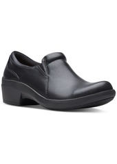 Clarks Women's Talene Pace Round-Toe Side-Gore Loafers - Black Leather