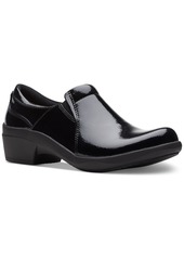 Clarks Women's Talene Pace Round-Toe Side-Gore Loafers - Black Leather