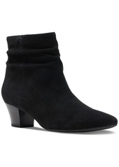 Clarks Women's Teresa Skip Scrunched Dress Ankle Booties - Black Leather