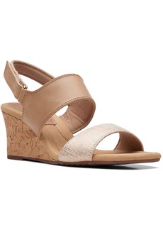 Clarks Karra Faye Womens Leather Ankle Srap Wedge Sandals