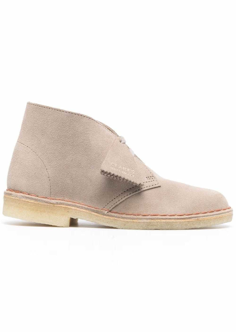 Clarks logo-embossed suede desert boots