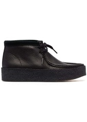 Clarks pebbled-leather square-toe boots