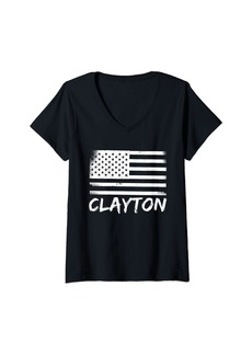 Clayton Birthday Citizenship Personalized Forename Name V-Neck T-Shirt