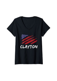 Clayton Birthday Forename Personalized Citizenship Name V-Neck T-Shirt