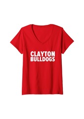 Womens Clayton Bulldogs Bold V-Neck T-Shirt