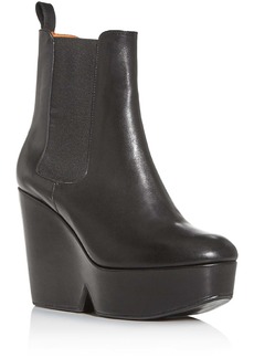 Clergerie Beatrice Womens Leather Pump Wedge Boots