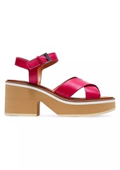 Clergerie Charline Leather Crisscross Platform Sandals