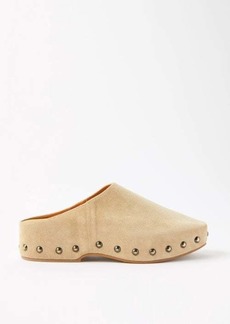 Clergerie - Max Suede Mule Clogs - Womens - Nude
