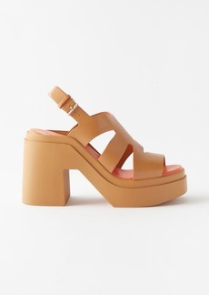 Clergerie - Nateo Cutout Leather Platform Sandals - Womens - Brown