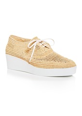 Clergerie Women's Lisa Woven Wedge Platform Oxfords