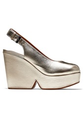 Clergerie Dylan9 Metallic Leather Wedges