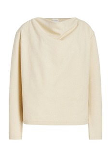 CLOSED - Draped Wool-Cotton Top - Ivory - XS - Moda Operandi