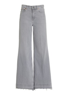 CLOSED - Glow-Up Distressed Stretch High-Rise Flared Jeans - Grey - 29 - Moda Operandi