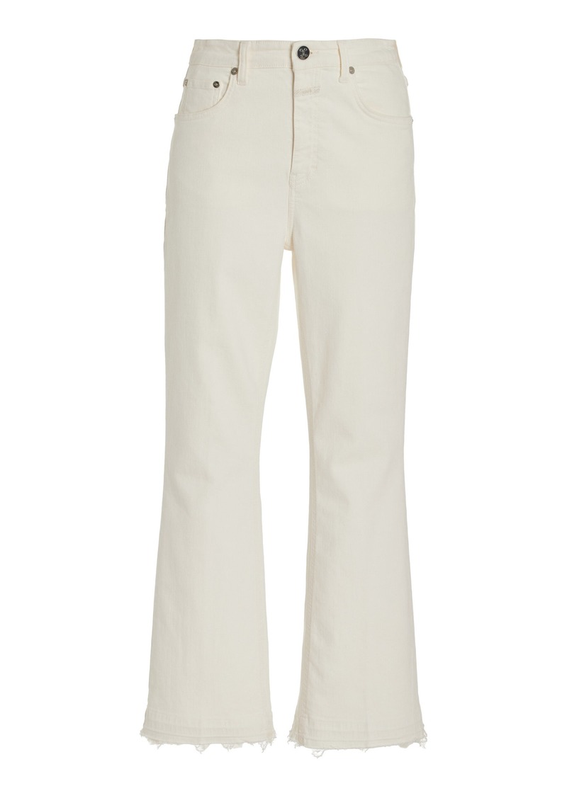 CLOSED - Hi-Sun Stretch High-Rise Cropped Flare Jeans - Ivory - 32 - Moda Operandi