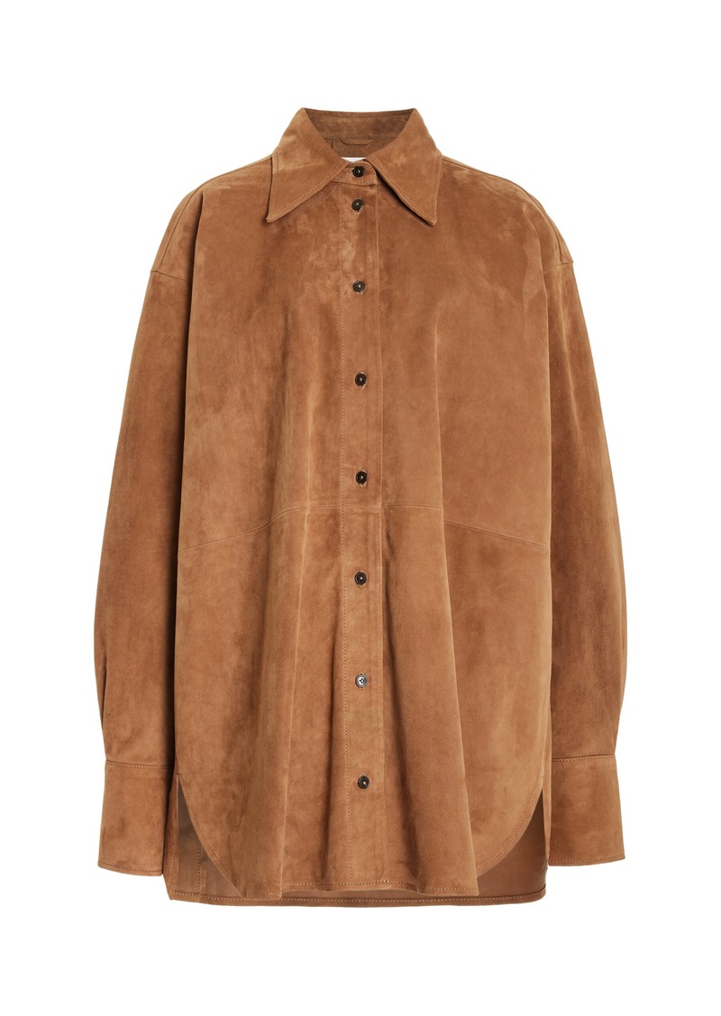 CLOSED - Leather Shirt - Brown - S - Moda Operandi