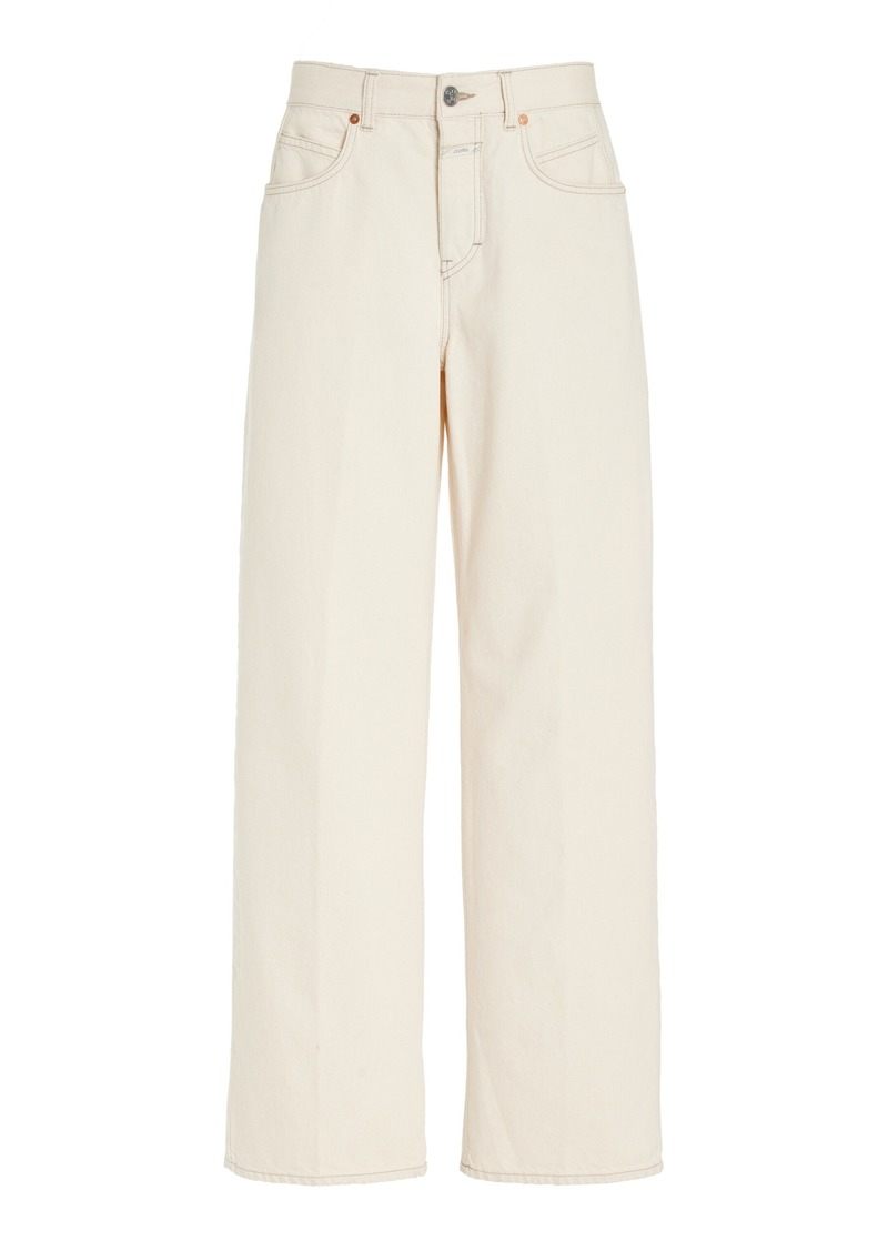 CLOSED - Nikka Rigid Mid-Rise Wide-Leg Jeans - White - 29 - Moda Operandi