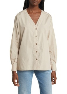 Closed Button Front Organic Cotton Shirt