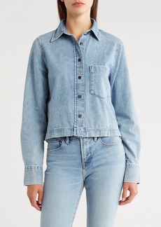 Closed Crop Organic Cotton Denim Button-Up Shirt in Mid Blue at Nordstrom Rack