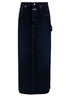 CLOSED Long Blue Five-Pocket Jeans with Logo Patch in Cotton Denim Woman