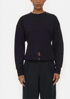 CLOSED Long Sleeve Crewneck Sweatshirt In Black