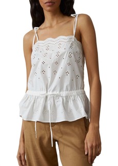 CLOSED Molly Embroidered Eyelet Tank Top In White