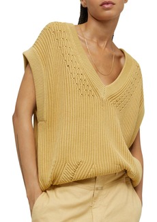 CLOSED Sleeveless Organic Cotton Sweater In Grain/mustard