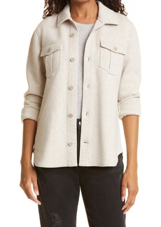 Club Monaco Cotton Blend Shirt Jacket in Taupe Heather at Nordstrom
