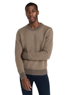Club Monaco Men's Cozy Herringbone Crewneck Sweater  XS