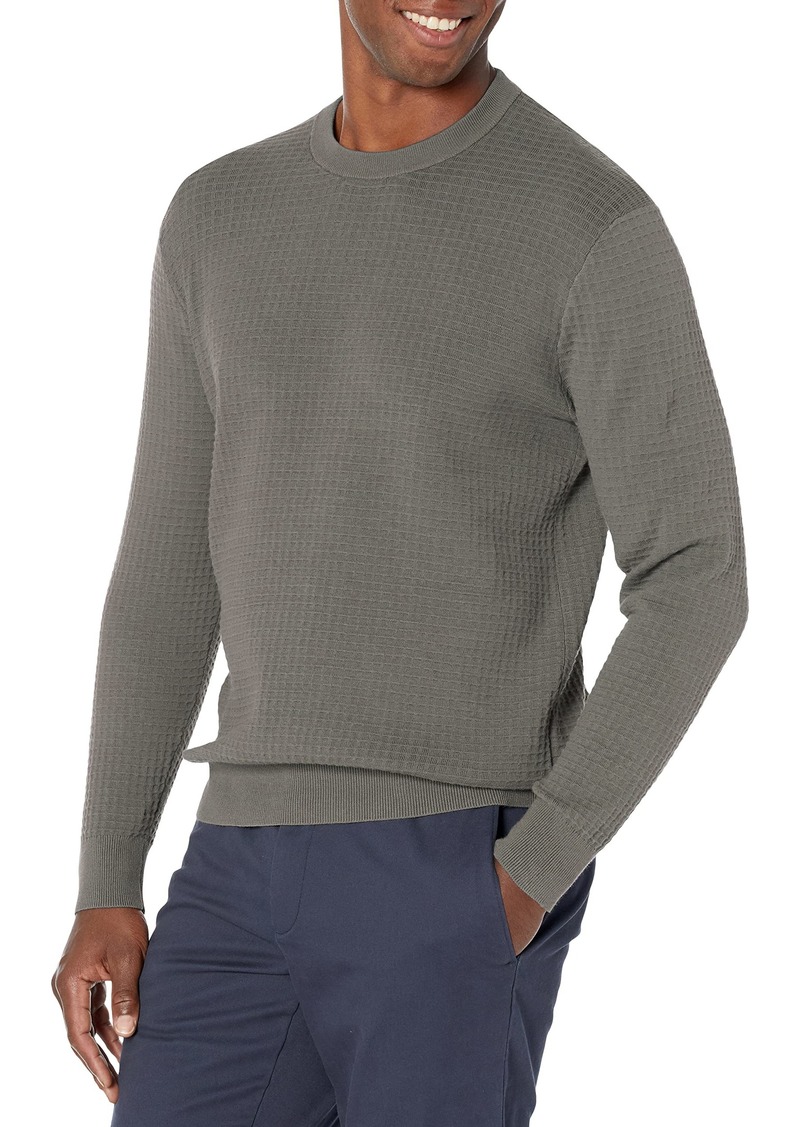 Club Monaco Men's Grid LS Crew ASH Grey S