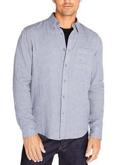 Club Monaco Men's Long Sleeve Button Down Lightweight Double Face Shirt