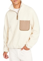 Club Monaco Men's Sherpa Half Zip Mockneck Shirt