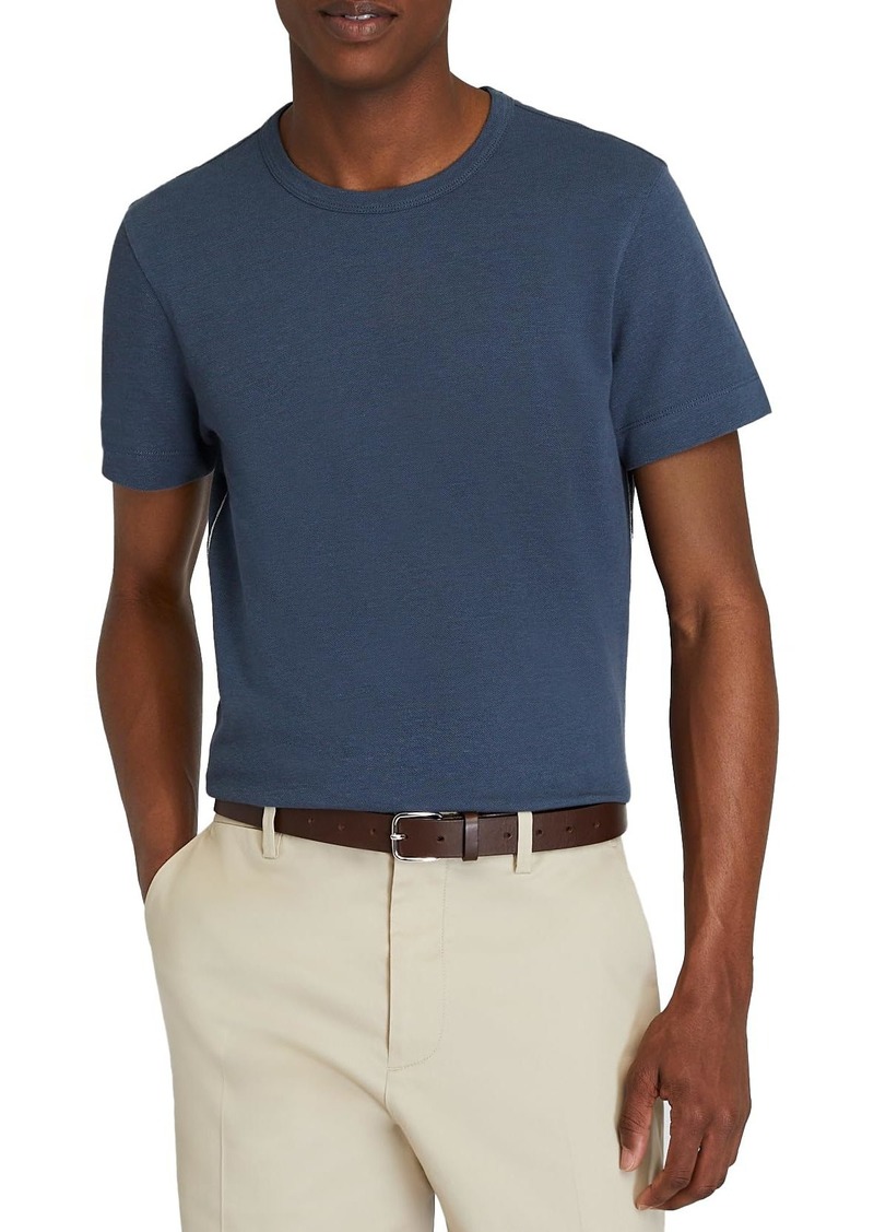 CLUB MONACO Men's Short Sleeve Indigo Henley