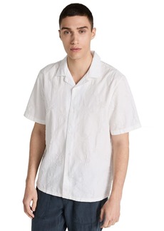 Club Monaco Men's Short Sleeve Jacquard Floral Shirt  XXL