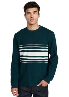 Club Monaco Men's Stripe Pique Crewneck Sweater  XS