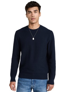 Club Monaco Men's Long Sleeve Texture Crew Sweater  Blue M
