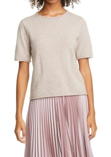 Club Monaco Short Sleeve Cashmere Sweater in Taupe Multi at Nordstrom
