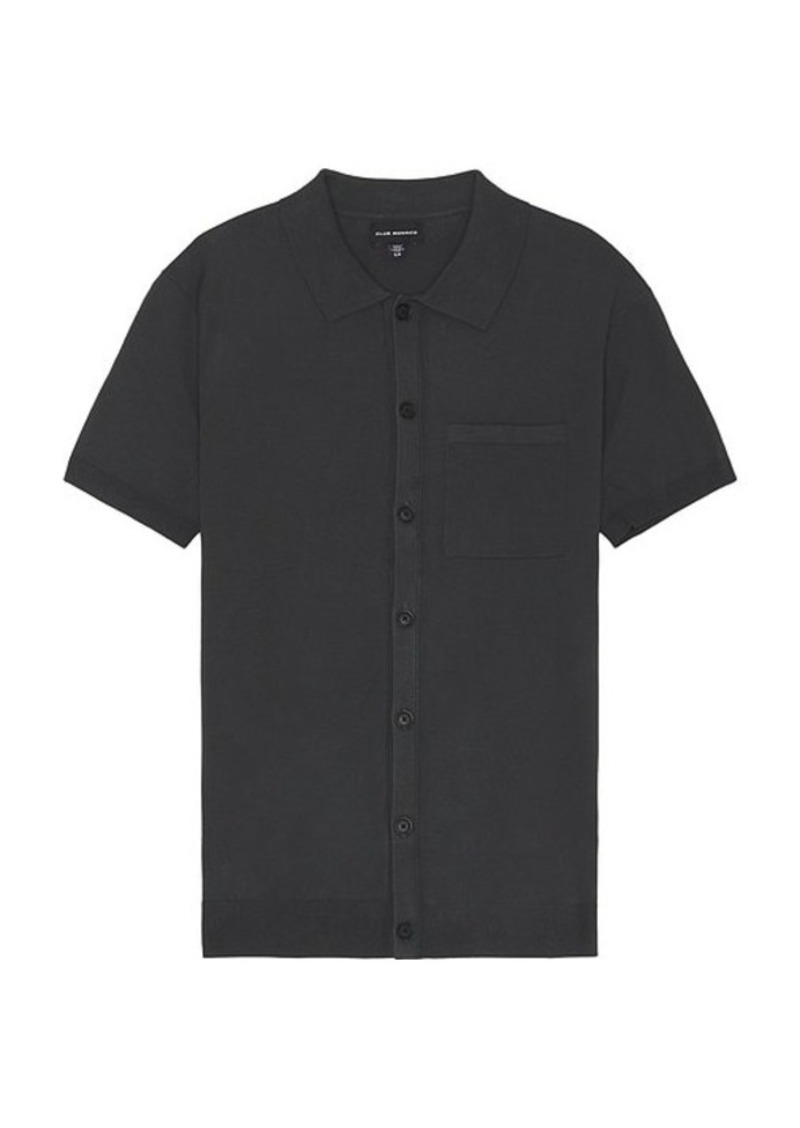 Club Monaco Short Sleeve Tech Button Down Shirt