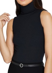 Club Monaco Sleeveless Cotton Blend Turtleneck Sweater